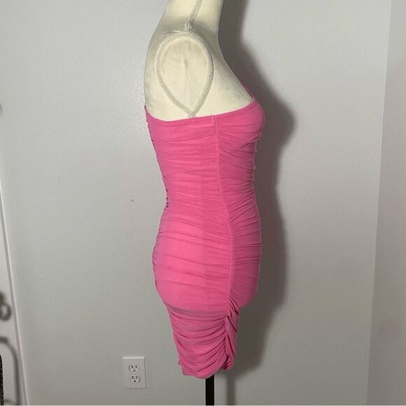 Hello Molly Party It Up Pink Bodycon One Shoulder Dress - Picture 7 of 10